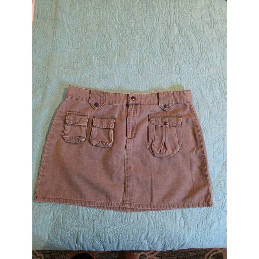 MAVI Women's Size XL Green Serah Cotton Combact‎ Mini Skirt Army
